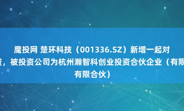 魔投网 楚环科技（001336.SZ）新增一起对外投资，被投资公司为杭州瀚智科创业投资合伙企业（有限合伙）