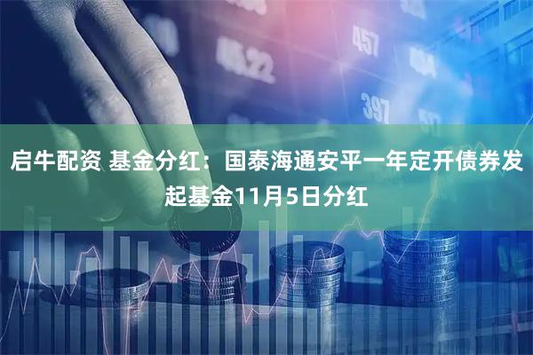 启牛配资 基金分红：国泰海通安平一年定开债券发起基金11月5日分红