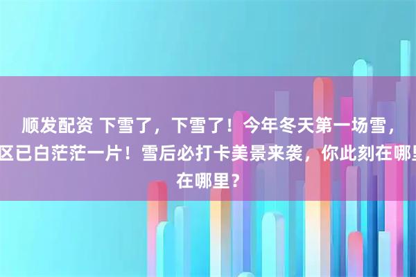 顺发配资 下雪了，下雪了！今年冬天第一场雪，城区已白茫茫一片！雪后必打卡美景来袭，你此刻在哪里？